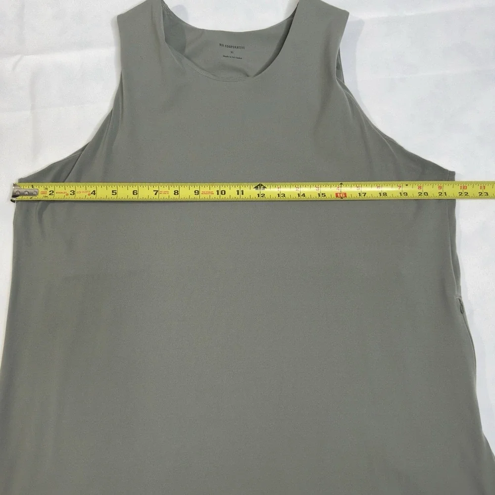 REI Co-Op Womens XL Sun Up Tank Travel Casual Midi Dress Sage Athleisure Stretch - Picture 9 of 11